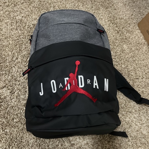 Nike Air Jordan Pivot Backpack Travel Gym Bag School Heather Gray Size Large - Picture 1 of 6
